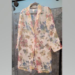Coldwater Creek multicolor sheer floral jacket
